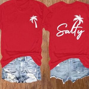 SALTY with palm tree t shirt